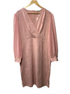 GRACE KARIN Flowy Wrap V Neck Long Sleeve Glitter Chiffon Belted Dress - Sz 2XL
