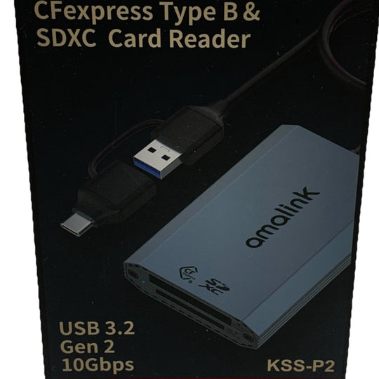 CFexpress Type B/SD USB 3.2 Gen 2 Card Reader - Dual Slot Adapter with USB-C