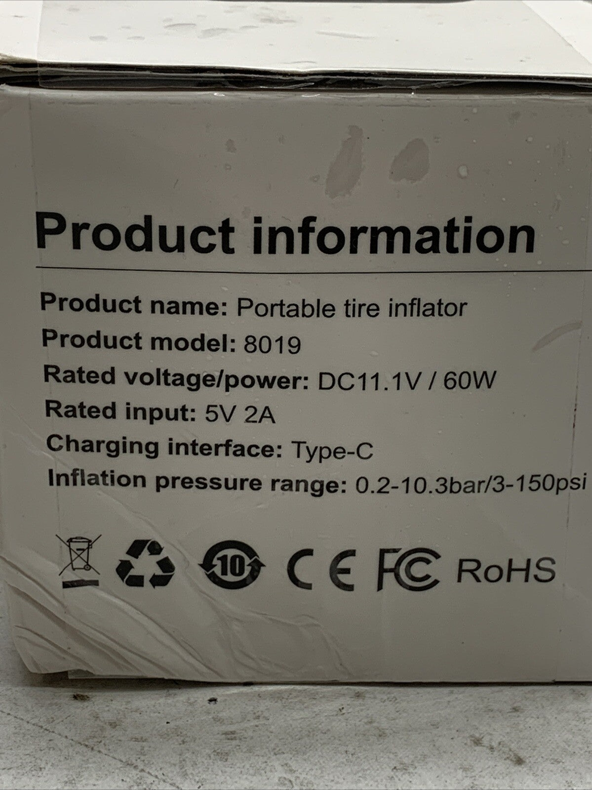 Portable WirelessTire Inflator Air Pump for Car Motorcycle Bicycle Basketball