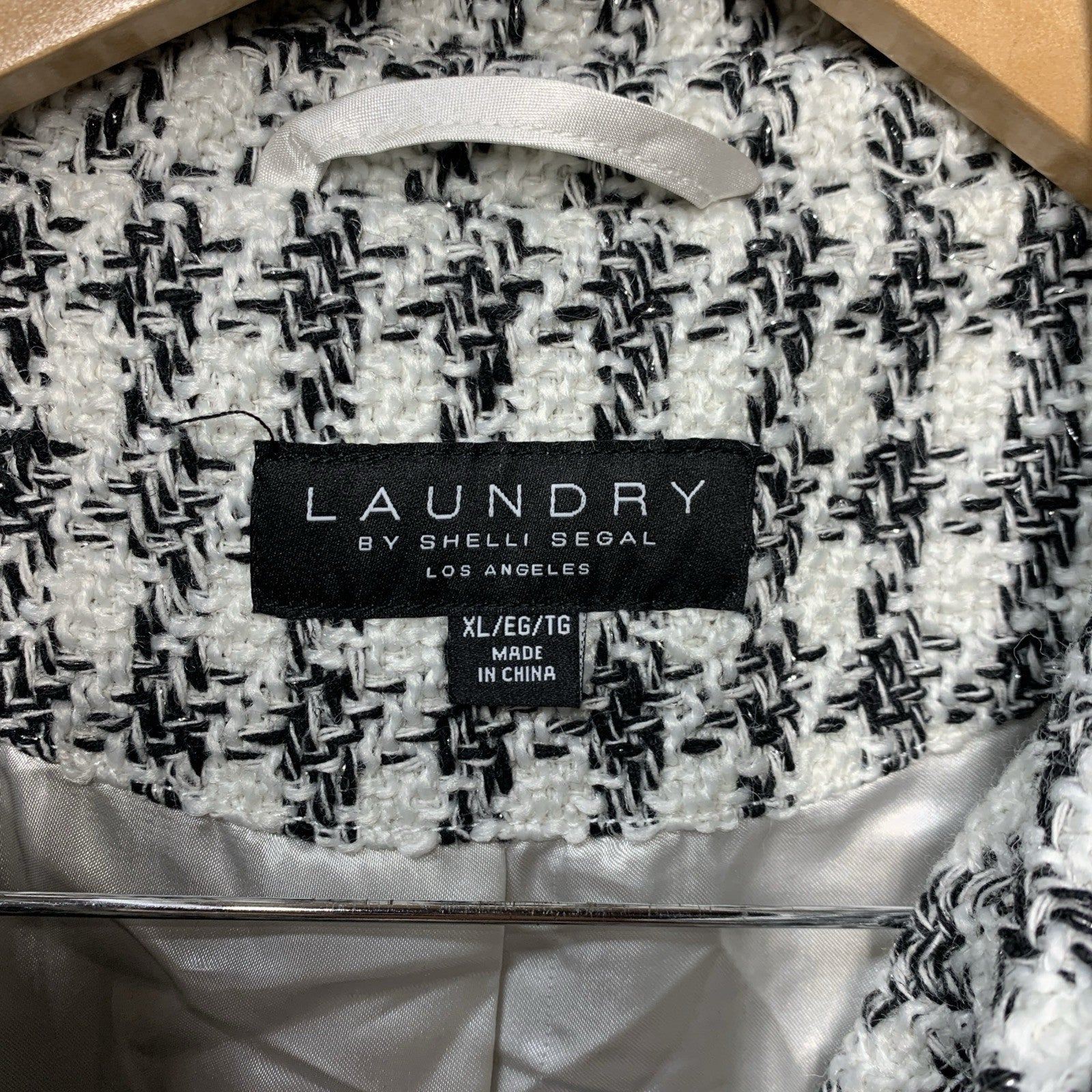 Laundry By Shelli Segal Fit and Flare Plaid Fabric Jacket (XL)