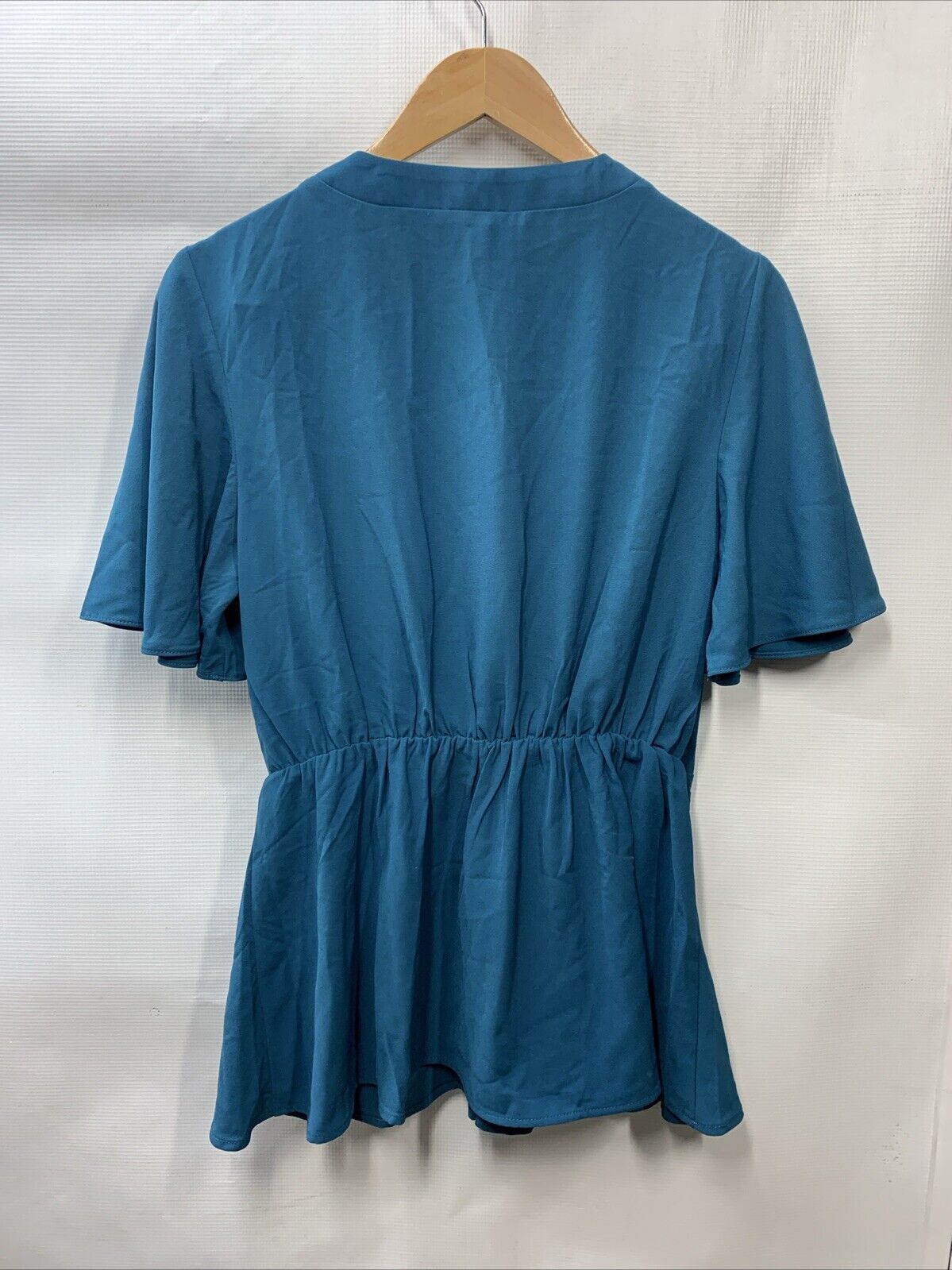 GRACE KARIN 2024 Elegant V Neck Peplum Tops Tie Front Short Bell Sleeve Size L