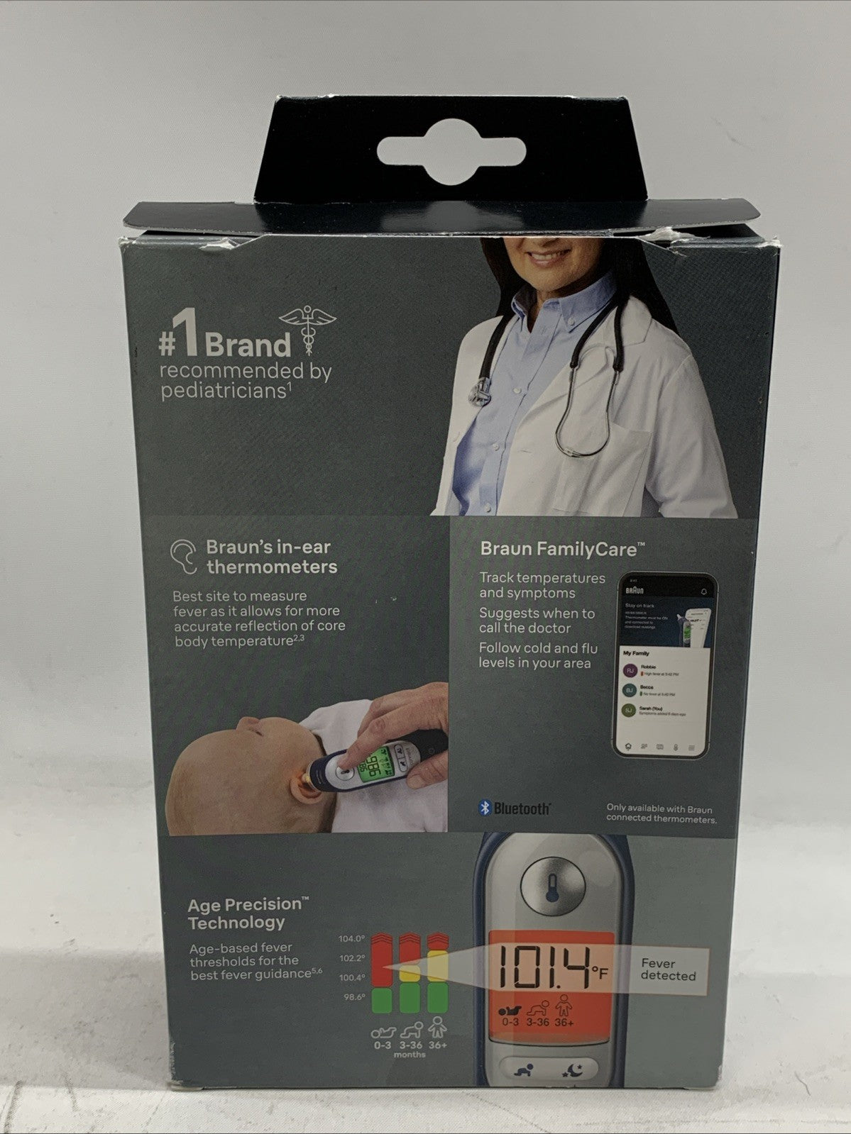 Braun Thermoscan 7+ Connect Digital Ear Thermometer with 2 AA Batteries & Case