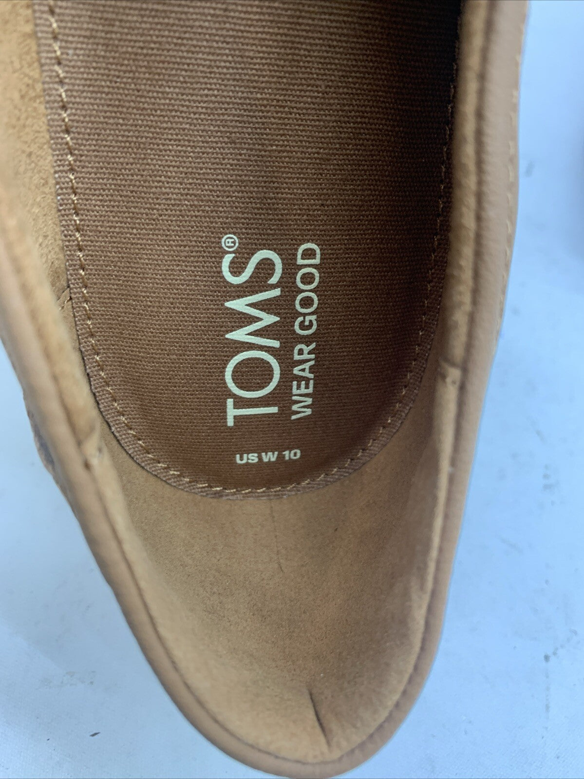Women's Shoes TOMS CARA Casual Leather Lug Loafers 10W Tan Leather Slip-on NWT