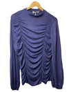 GRACE KARIN Long Lantern Sleeve High-Neck Ruched Front Fitted Blouse Size 2XL