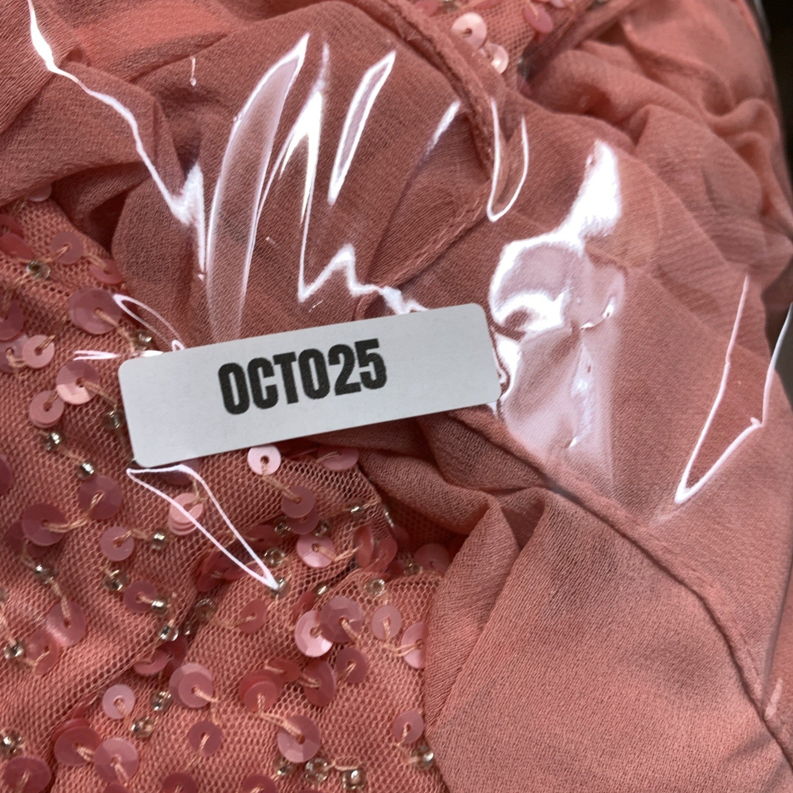 J Kara Caplet Short Cocktail Party Beaded Dress Women’s Size 14W Pull-On Coral