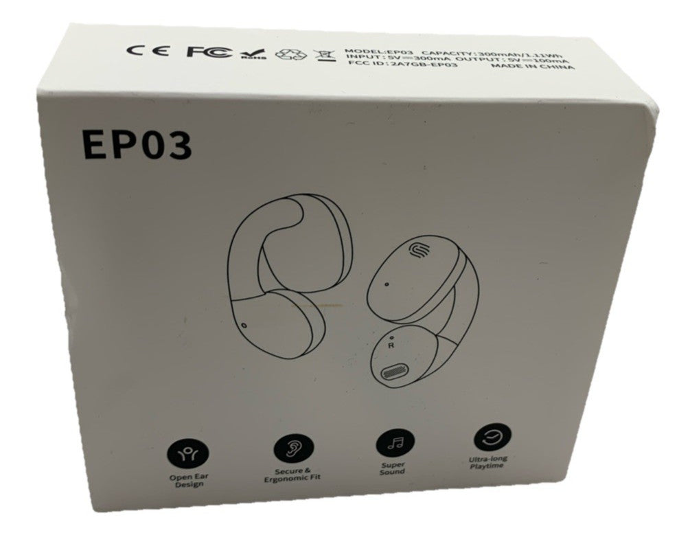 EP03 Open-Ear Earbud Clip On Ergonomic Wireless Lightweight Comfort Earphone Blk