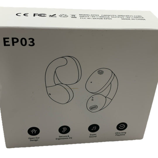 EP03 Open-Ear Earbud Clip On Ergonomic Wireless Lightweight Comfort Earphone Blk