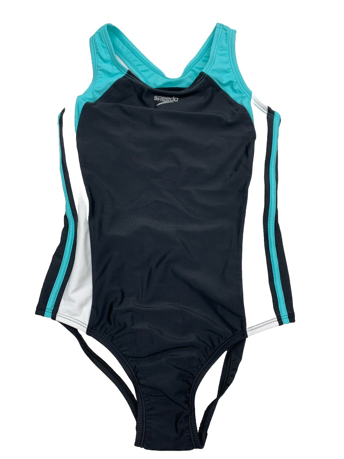 Speedo Girls Infinity Splice Thick Strap One Piece Swimsuit Size 12 Swimwear