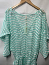 LULI FAMA Miami Chevron print Cabana V-neck Swimsuit Cover-up Beach Size Small