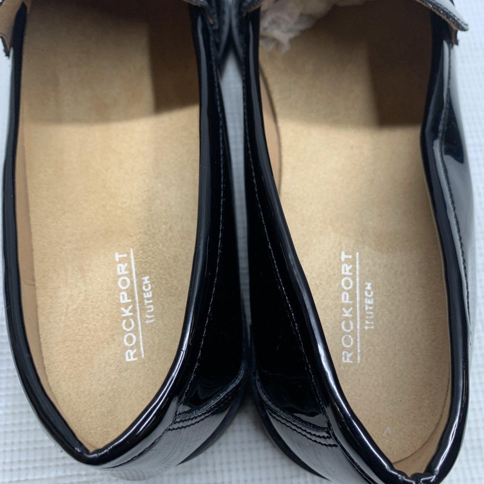 Rockport Kacey Penny Loafer Shoes Black Patent Leather US Womens 8.5 Pull-On