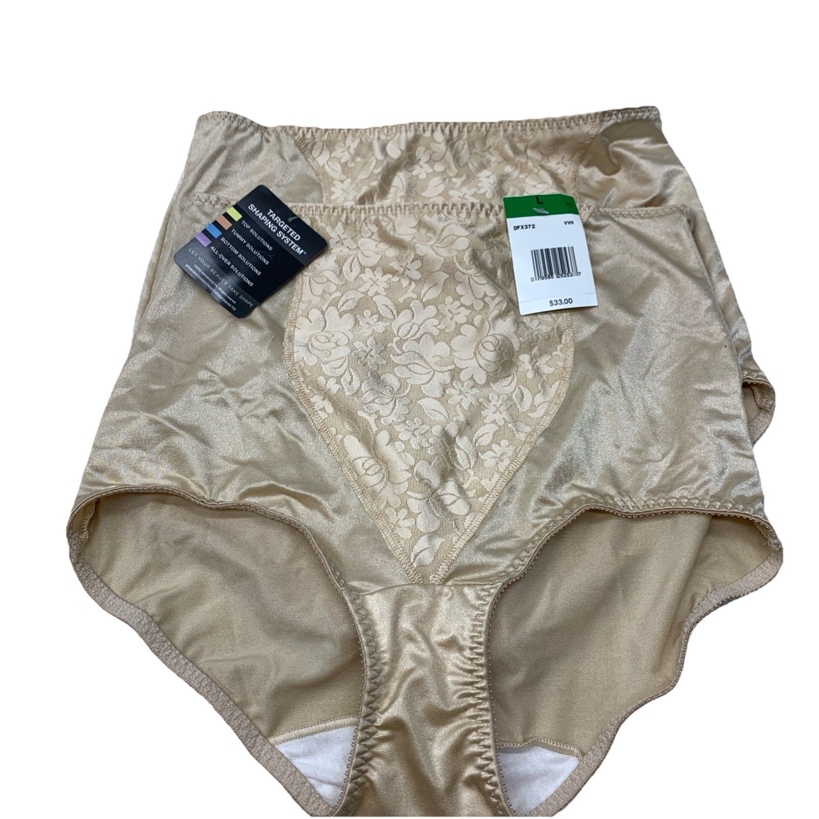 Bali Women’s Shapewear Double Support Light Control Brief DFX372 Size L - 2 Pack
