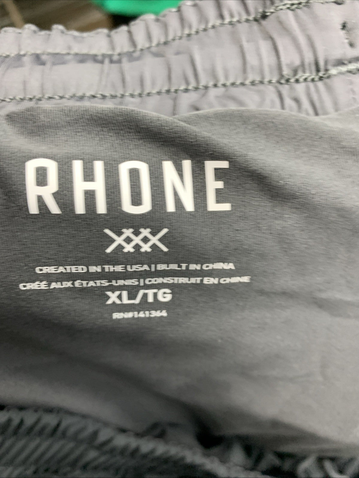Rhone men's black XL activewear shorts with Mako lining, stretch fabric, drawstring waist, and anti-odor features.