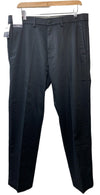 Haggar Men's Black Straight Fit Flat Front Dress Long Pants Size 33Wx30L
