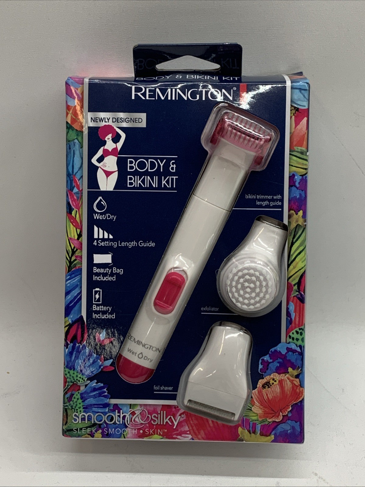 REMINGTON Smooth & Silky Women's Body & Bikini Kit SHAVER TRIMMER EXFOLIATOR-OP