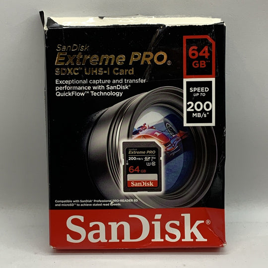 SanDisk Extreme PRO 64GB UHS-I U3 SDXC 200MB/s 4K UHD Video Memory Card SDSDXXU