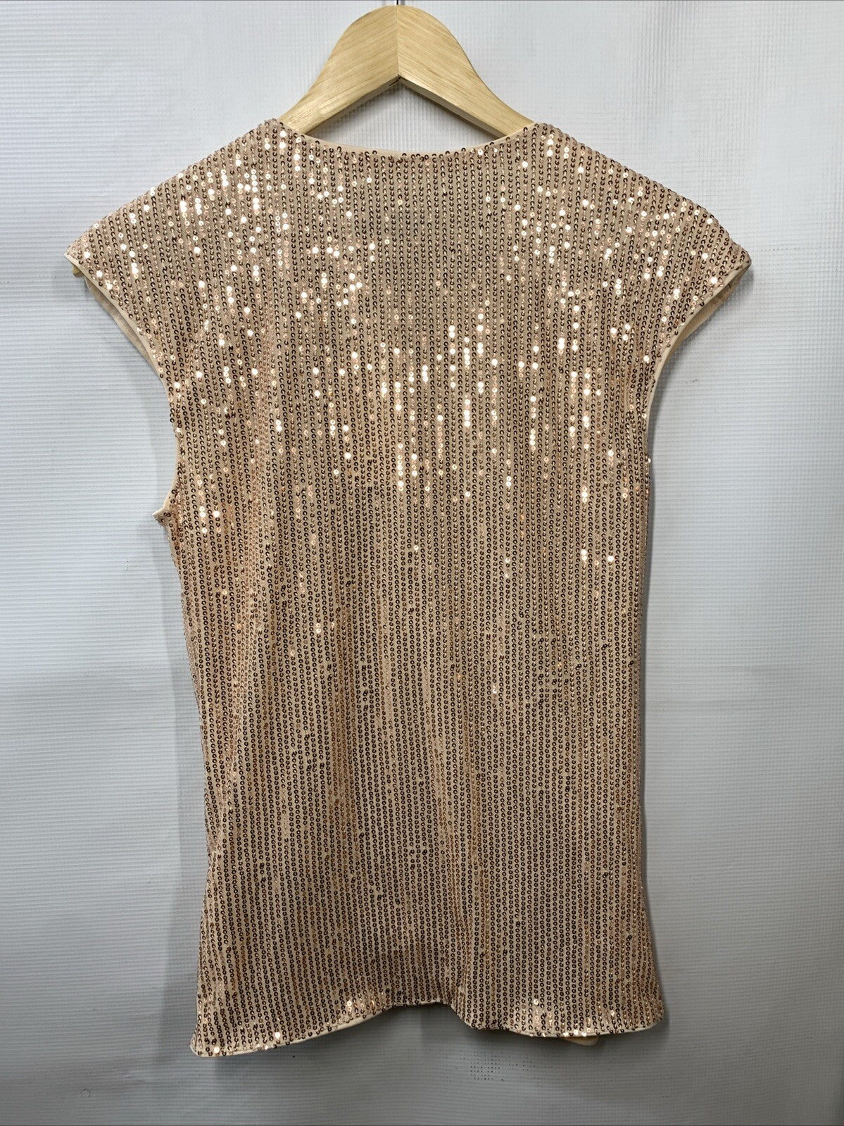 GRACE KARIN Womens Sparkle Sequin Top Shimmer Glitter Blouse Twist Front Size S