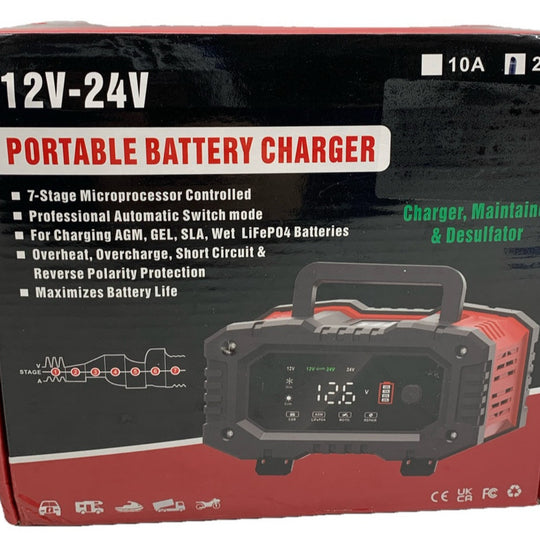 20A 12V/24V Car Battery Charger 7-Stage Automatic Trickle Charger Maintainer