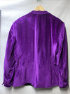 MAGE MALE Mens Suits Velvet Tuxedo Suit Set Slim Fit 2 Piece Size 2XL Purple