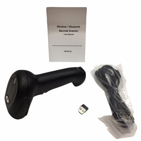 World Class Essentials Wireless Bluetooth Bar Code Scanner, 1D 2D QR Code Black