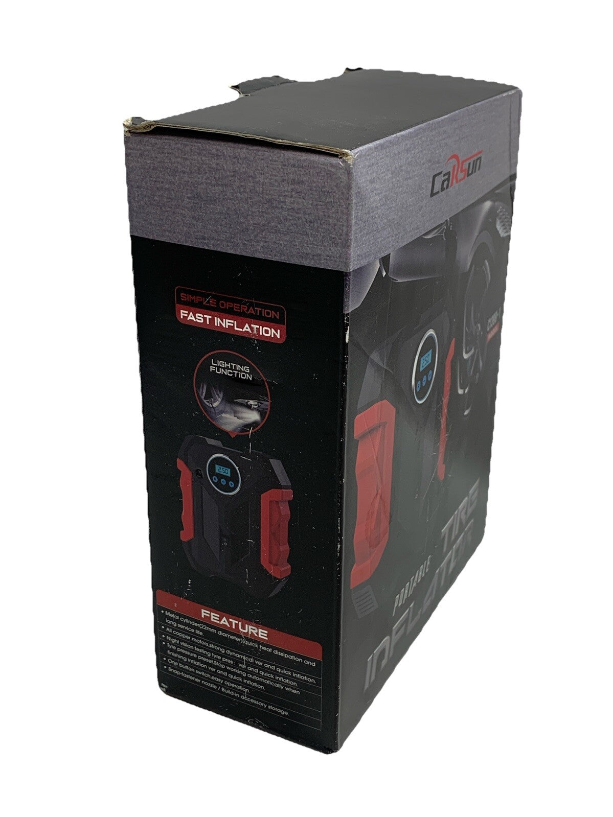 Portable Automobile Air Tire Inflation LED Lamp Tire Compression Pump C1399-1