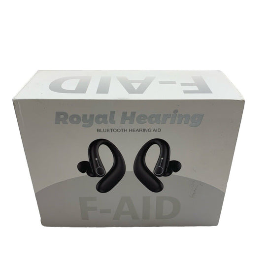 Royal Hearing F-Aid Bluetooth Wireless Hearing Aid Black for Seniors Hearing Los