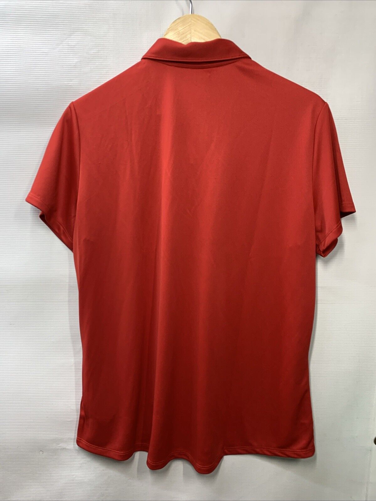 adidas Women's Solid Performance Short Sleeve Polo Shirt Size XL Collared Red