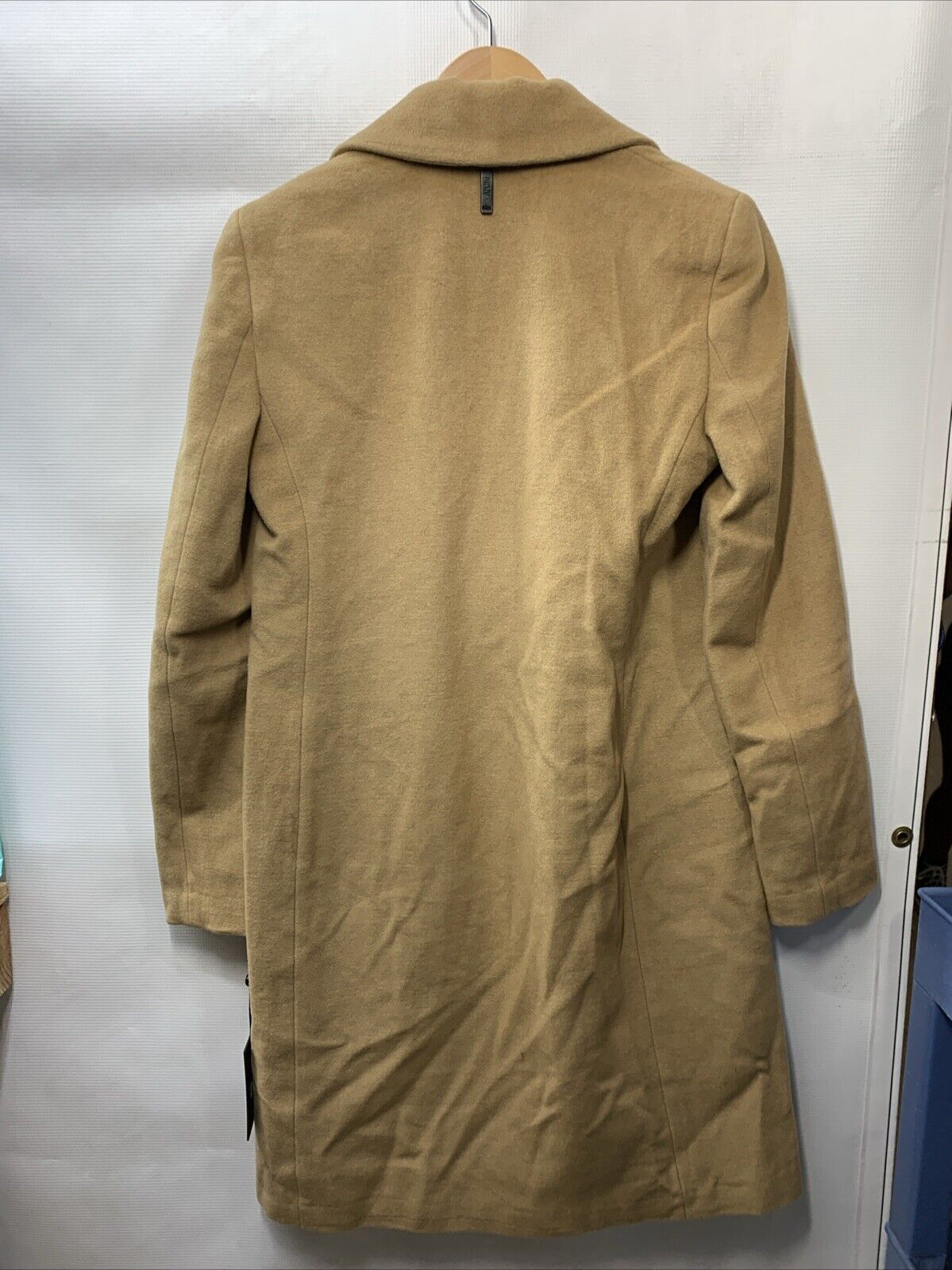 DKNY Women's Nothched Collar Wool Walker Trench Coat Size S Long Sleeve DL2MW491