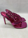 Nine West Women's Terrie Ankle Wrap Heeled Sandal Dark Metallic Pink | Prom 7.5