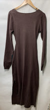 Lulus Women's Harlan Midi Sweater Dress Long Sleeve V-Neck Wrap Style Size XL