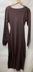 Lulus Women's Harlan Midi Sweater Dress Long Sleeve V-Neck Wrap Style Size XL