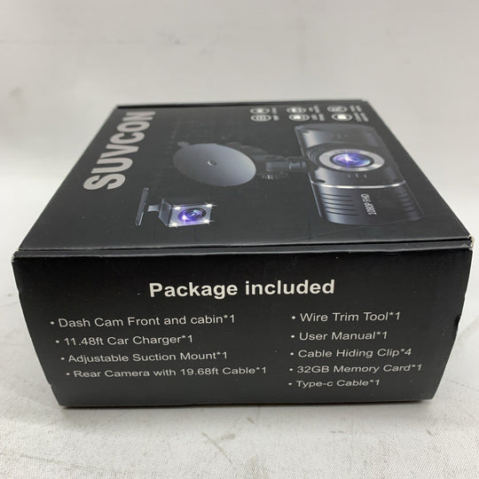 Suvcon Car Dash Cam 1080P Dash Camera 3 Channel Car Camera G-sensor 32gb Storage