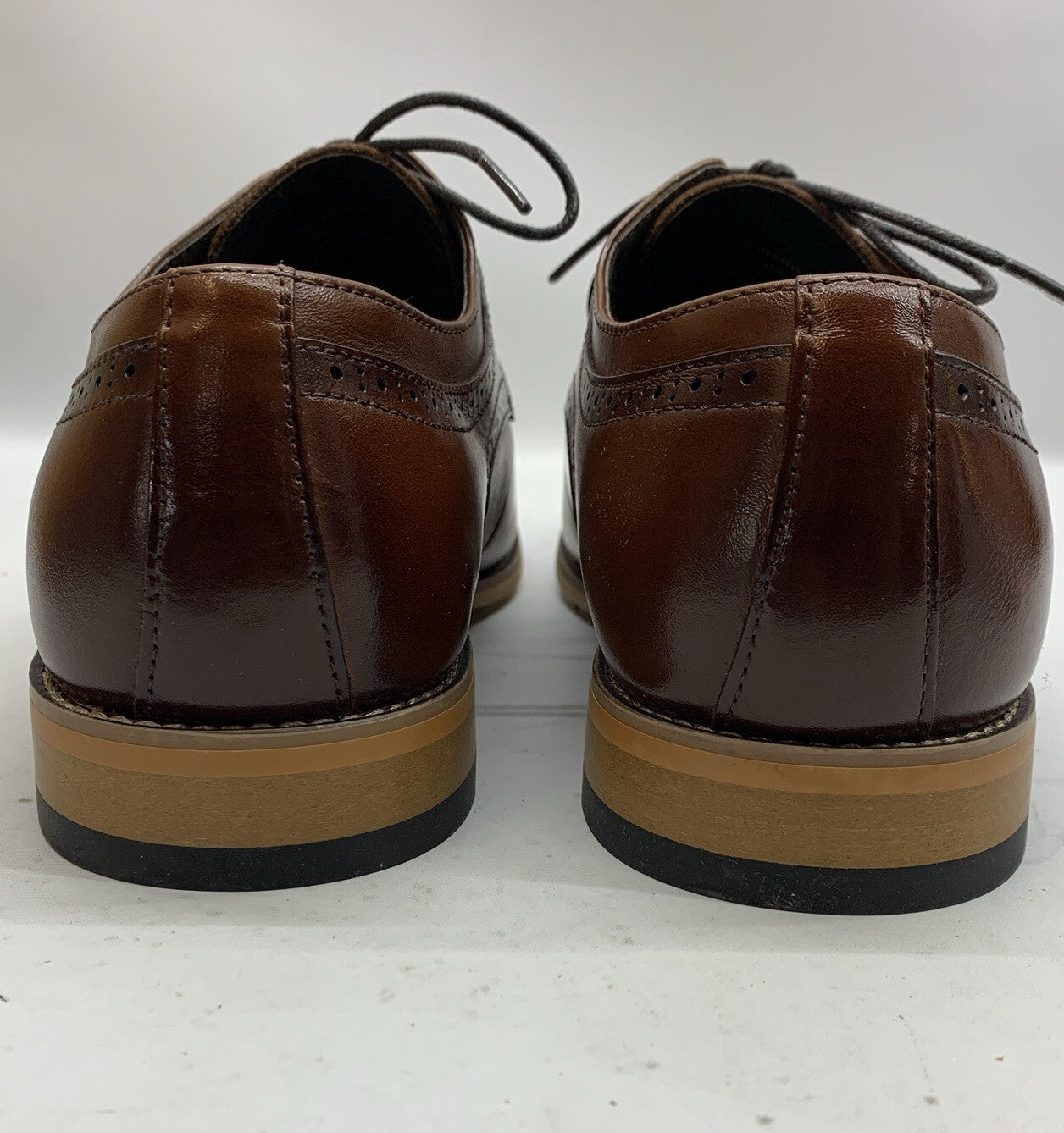 Stacy Adams 25066-221 Men's Brown Cognac Cap Toe Oxford Dress Shoes Size 9.5W