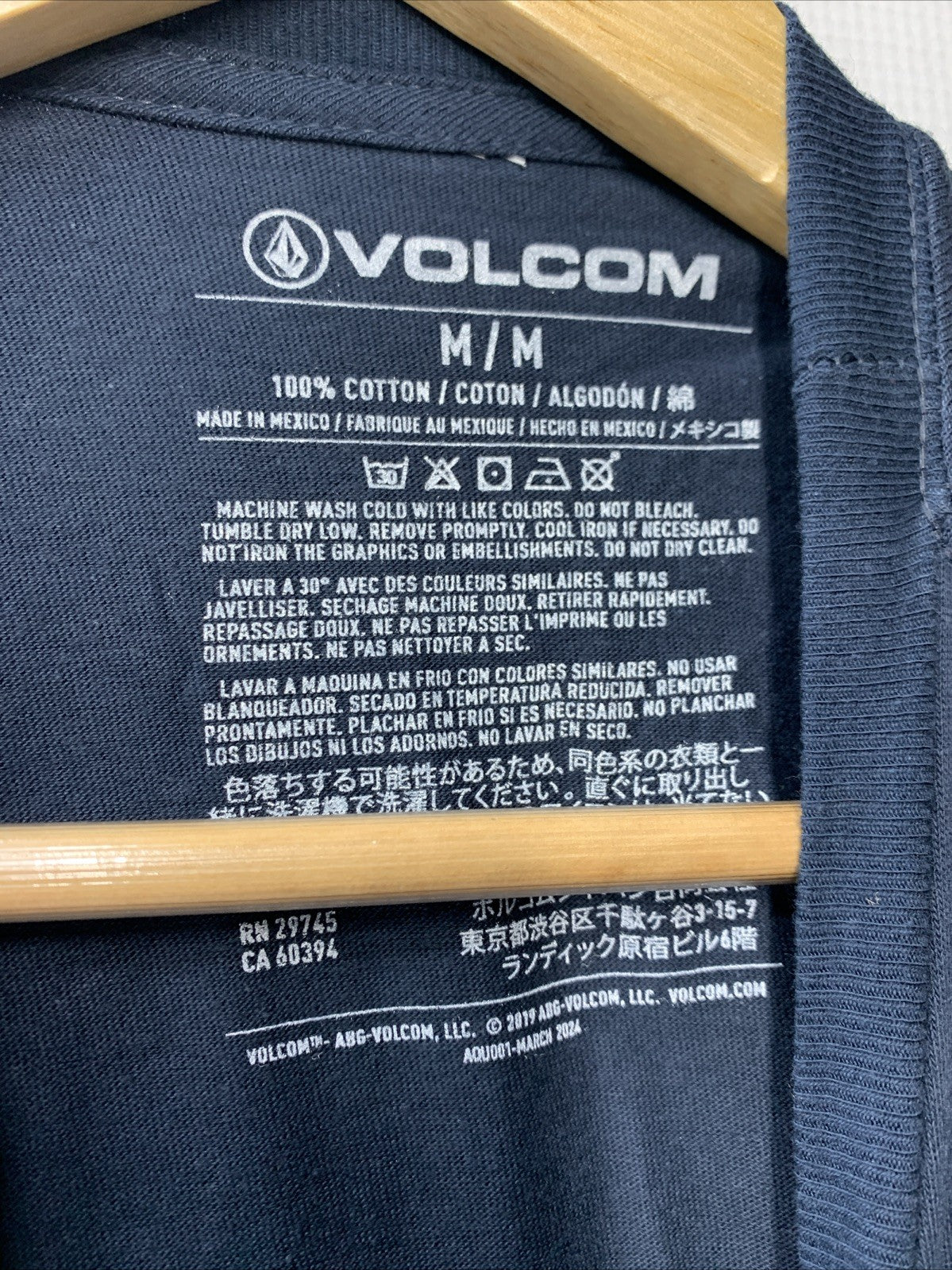 Volcom Men's Zebra Euro Short Sleeve T-shirt Patrol Blue A3502338 Crew Neck Med