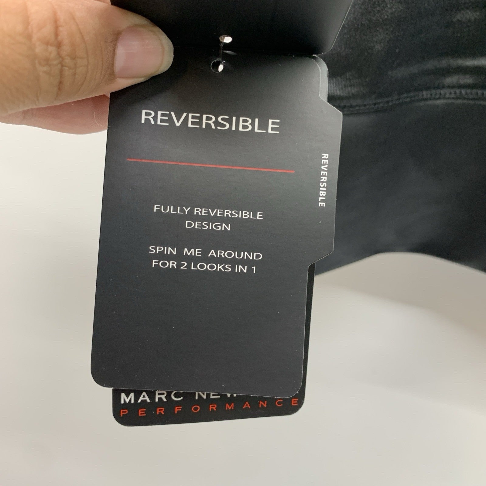 Andrew Marc Sport Women's Large Liquid Reversible Crop Tank Top Metallic Black