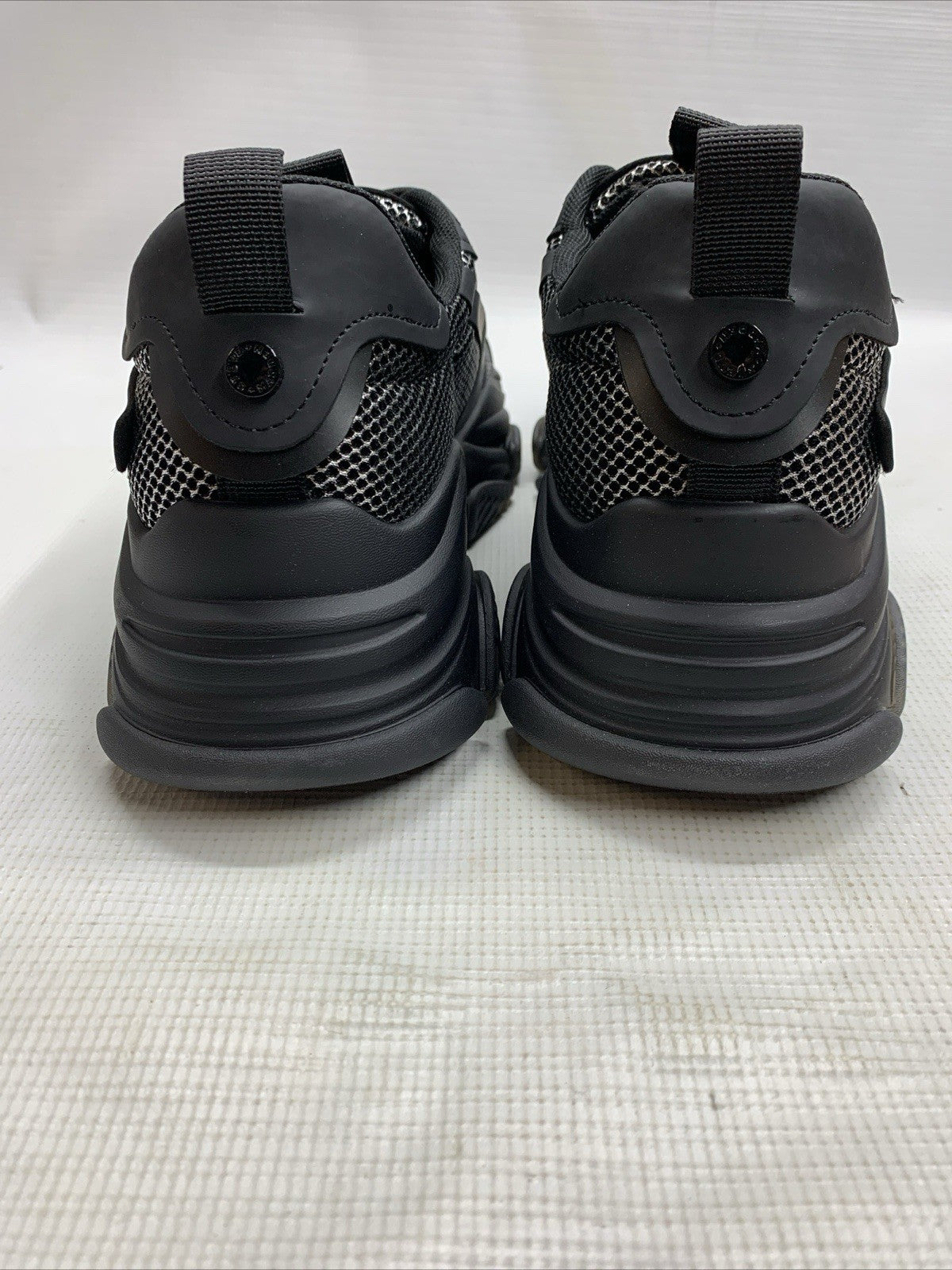 Steve Madden Mens Possession Platform Sneaker 10.5M Black Sliver Mesh Lace-up