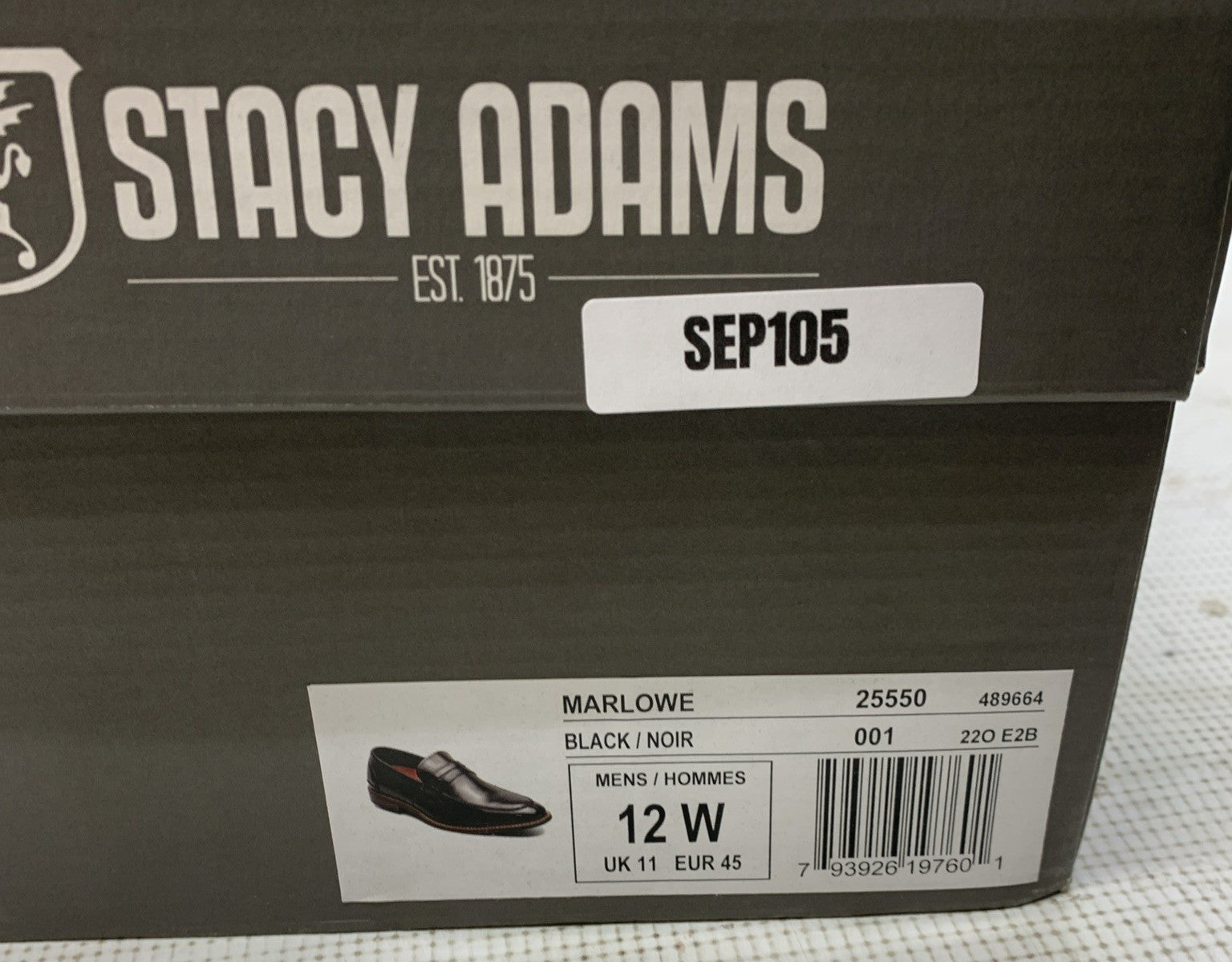 Stacy Adams Marlowe 25550 Shoes Men 12W Black Moc Toe Loafers Leather Slip On