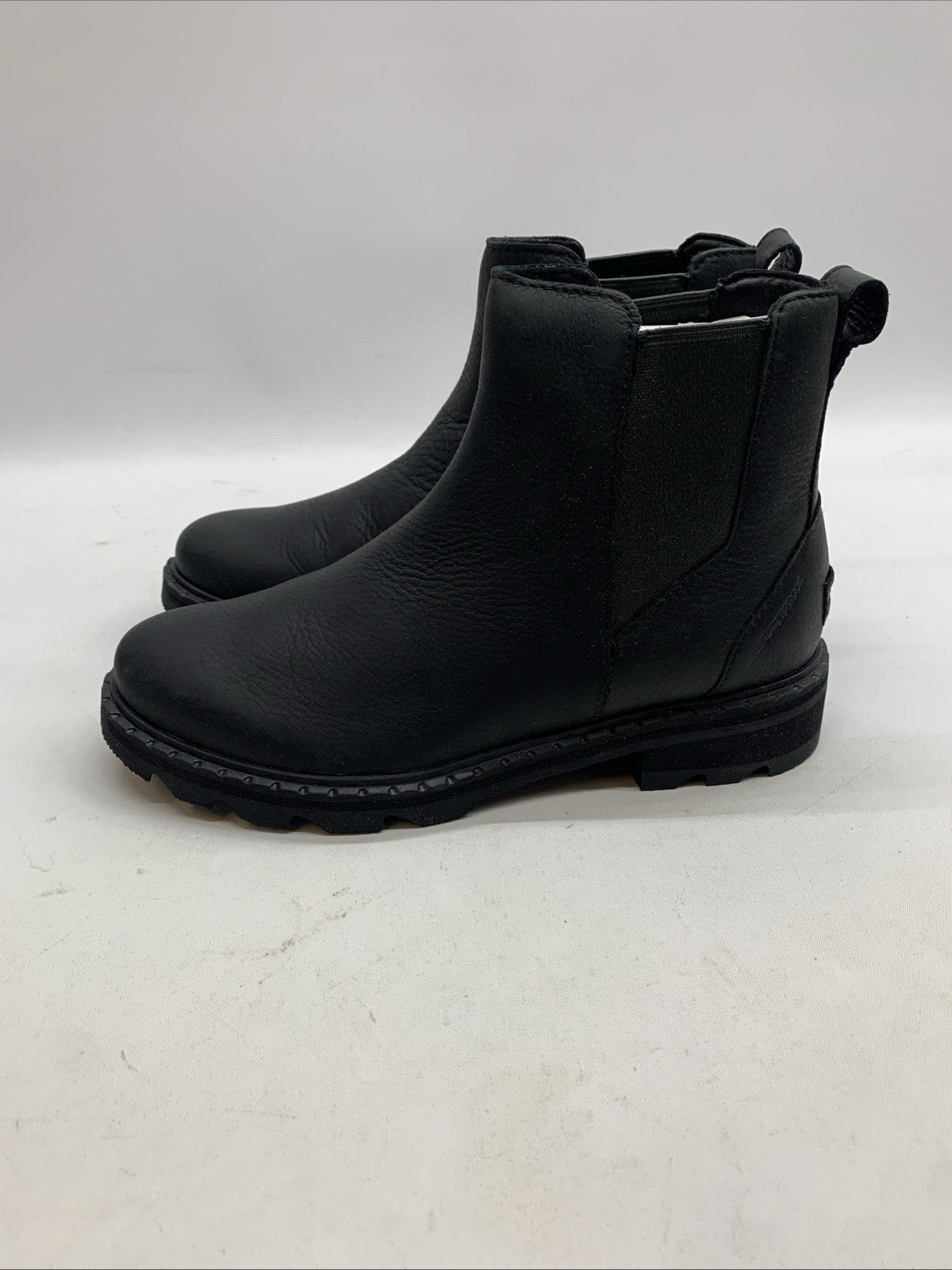 Sorel Emelie Chelsea Boots Leather Booties Waterproof Black NL3696-010 Size 8