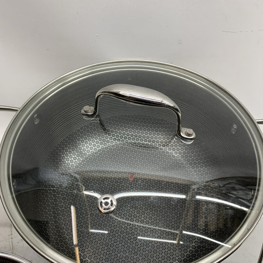 HexClad Hybrid Nonstick 6-Piece Pot Set 8, 3 and 2 Quart with Cover Lids - USED