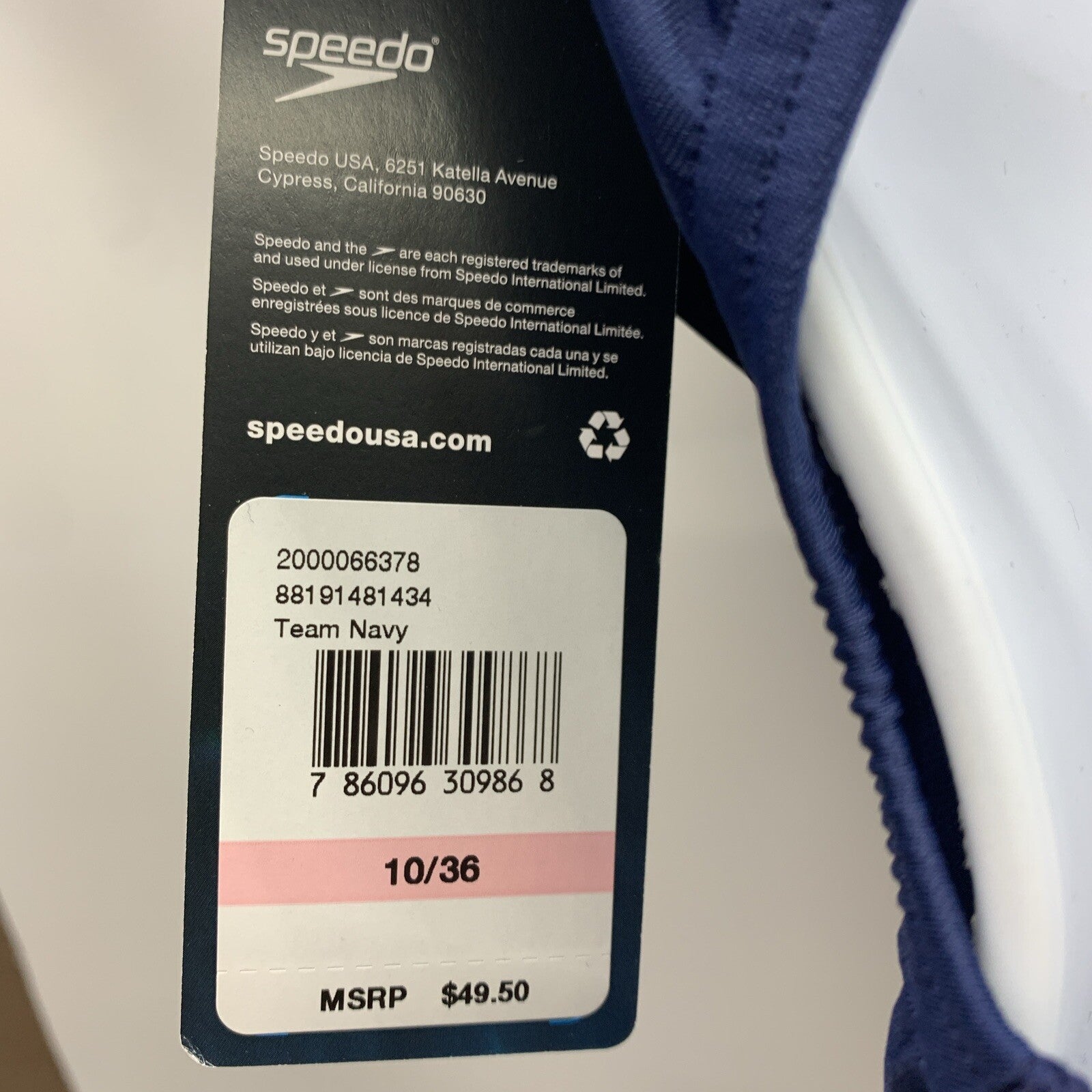 Speedo Pro LT Swimsuit Navy Blue Women's Size 10/36 One-Piece Racerback Bathing