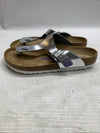 Birkenstock Women's Flip Flop Flo Metallic Sliver Size 10 Slip-on Thong Sandals