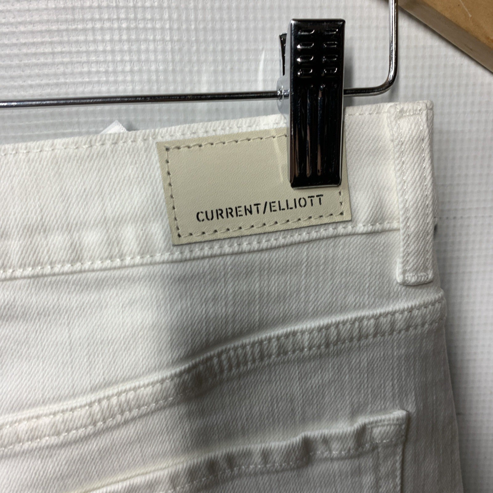 Current/Elliott Women's The Insignia Midi Denim Jean Skirt Size 28 Optic White