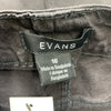 EVANS 00214198 Women's Plus Size Denim Short Tup Casual Size 16 Black High Rise