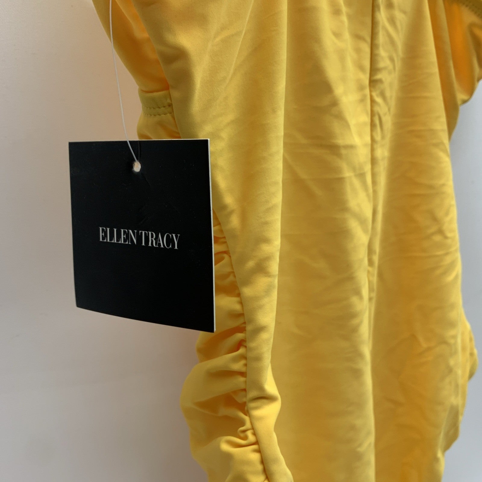 Ellen Tracy Women’s V-Neck One Piece Swimsuit Ruffle Golden Dusk Bathing-suit 10