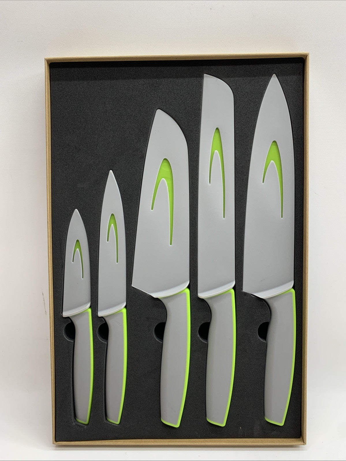 Kitchen Chef Knife Set with Blade Guards for Meat Cutting Home Cooking - 5 Piece