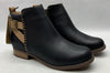 Spenco Waco Dove Creek Black Ankle Boots Womens Size 7.5 Leather Upper Side Zip