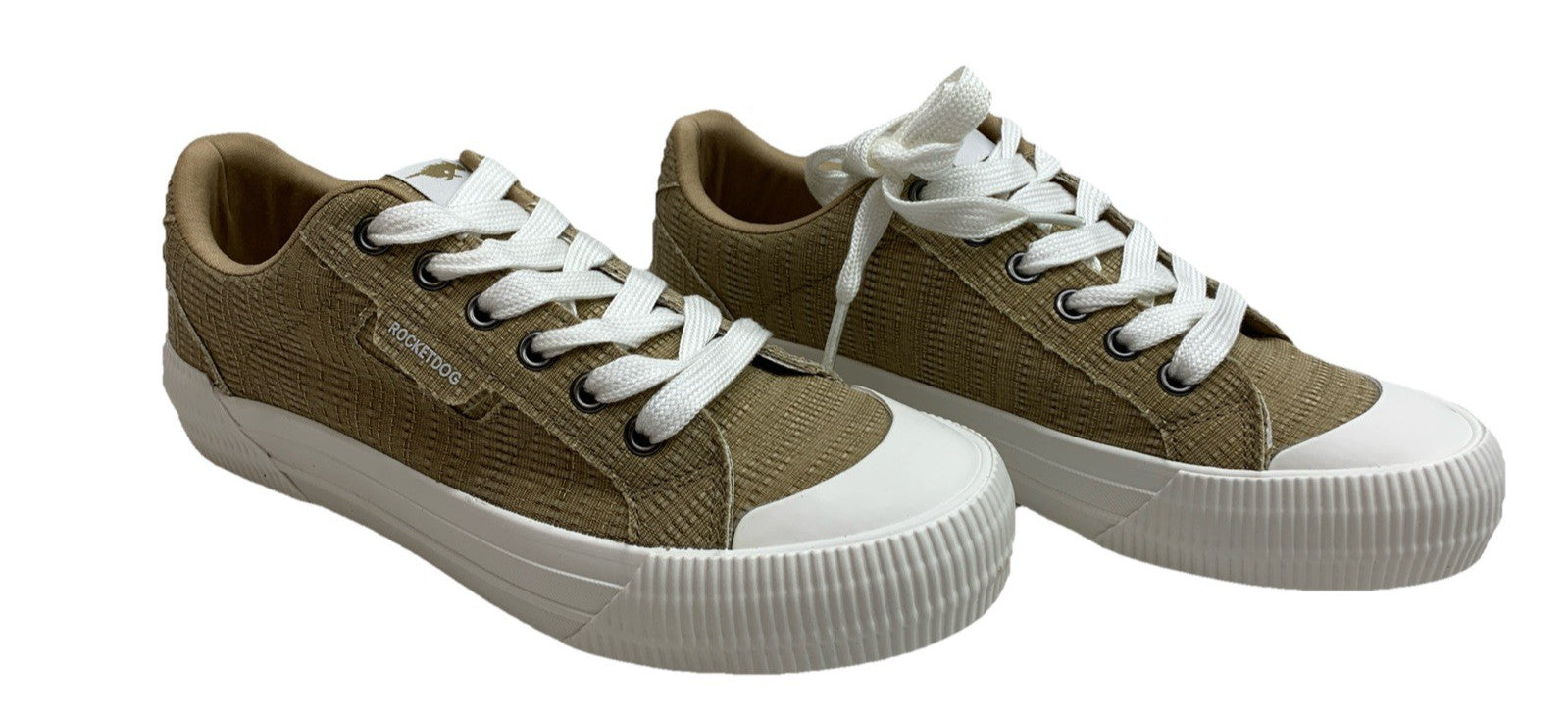 Rocket Dog Women Cheery Sneaker Barstow Cotton Tan Size 8M Lace-up Shoe Casual