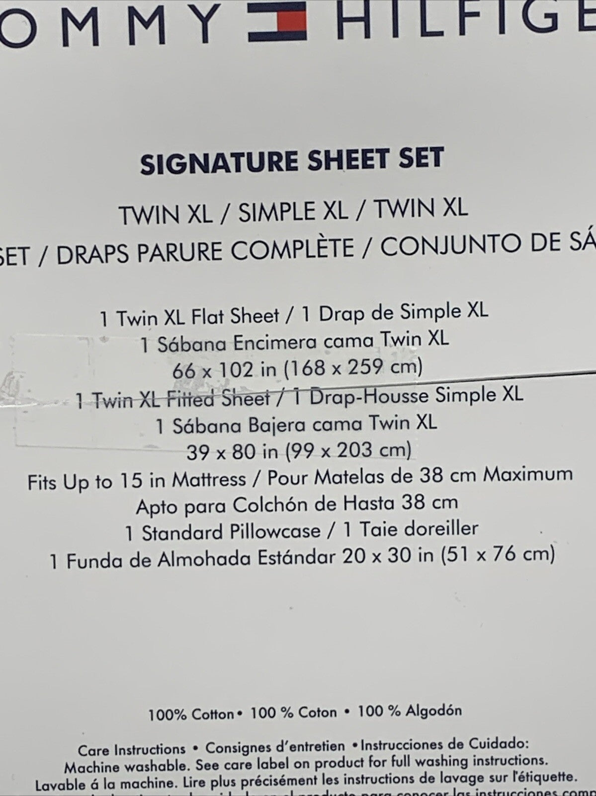 Tommy Hilfiger Solid Dark Blue Twn XL Signature Sheet Set 100% Premium Cotton