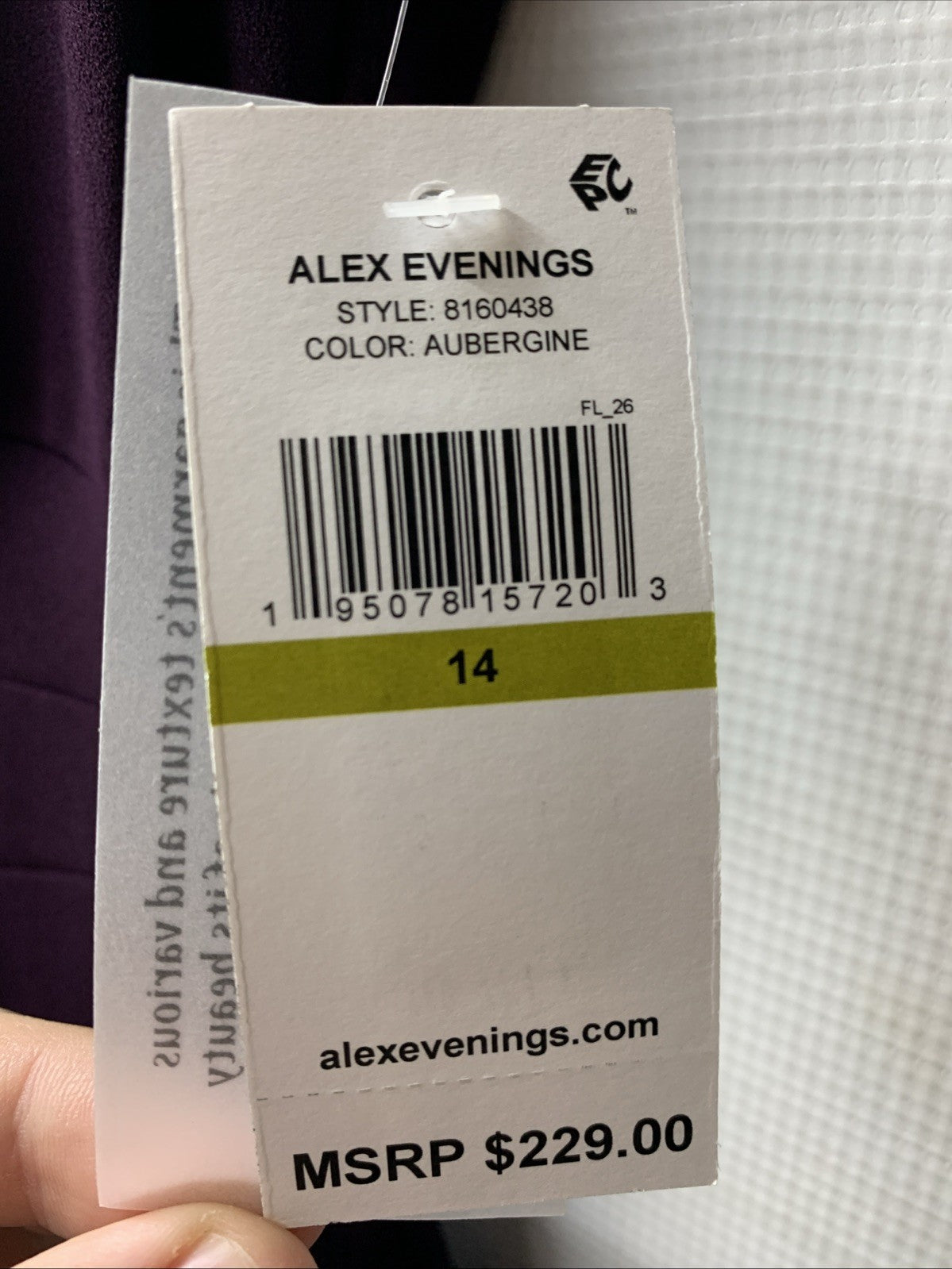 Alex Evenings Women's Long Cascade Ruffle Sleeveless Leg Slit Dress Size 14