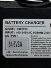 Battery 54.6v4a Power Supply Adapter Charger Model XM2703 100-240VAC 50/60Hz