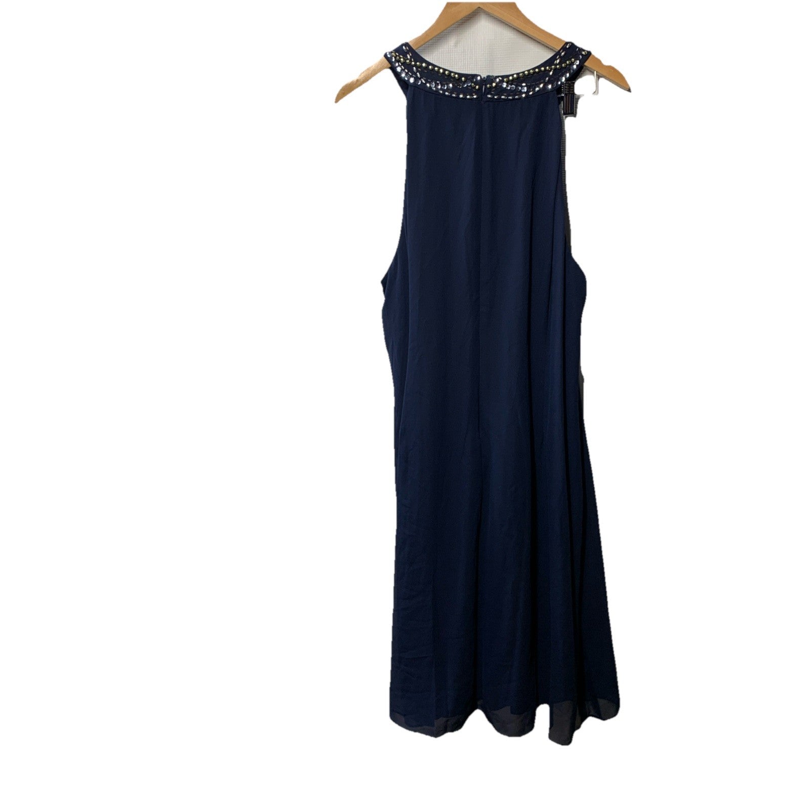 SLNY Women's Navy Sleeveless Navy Blue Shift Dress Size 20W for Formal Business